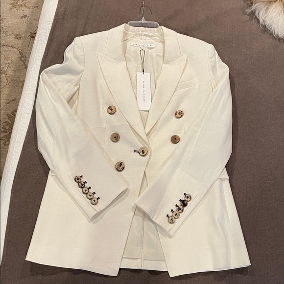 Veronica Beard Gaya Dickey Jacket White Size 10 - Picture 11 of 12